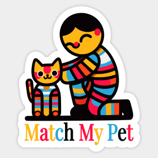 Match My Pet: Joyful Human-Cat Bonding Sticker